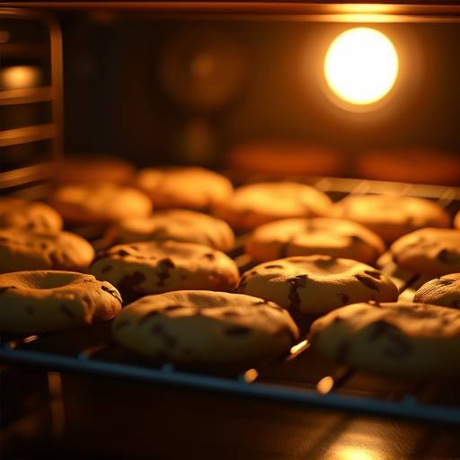 A close-up of cookies being baked in an oven, symbolizing website cookies