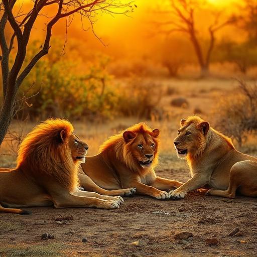A pride of lions resting in the shade during a safari in Kruger National Park