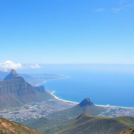 Scenic view of Cape Town, illustrating South African tourism.