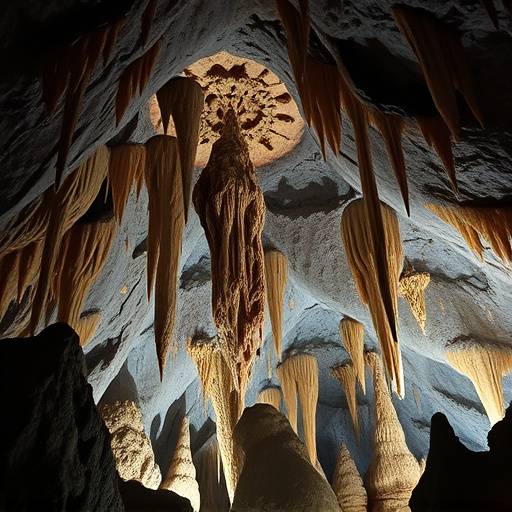 The Cango Caves interior with impressive stalactite and stalagmite formations