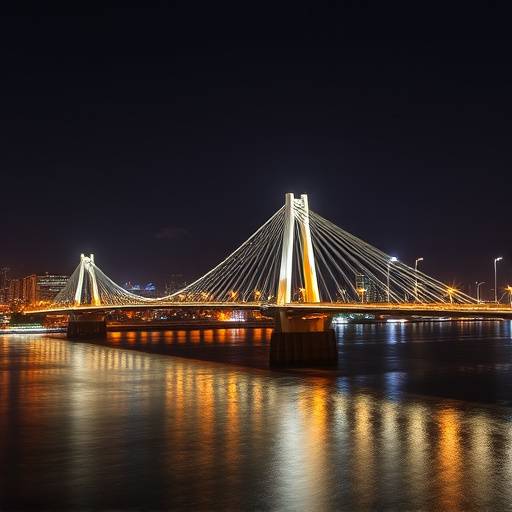 The Nelson Mandela Bridge in Johannesburg at night